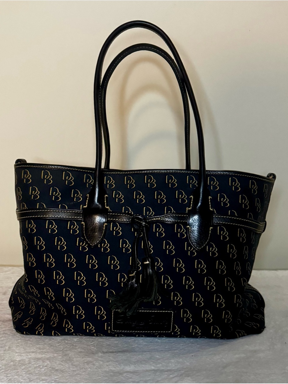 Dooney & Bourke Black Classic Monogrammed Tote Bag